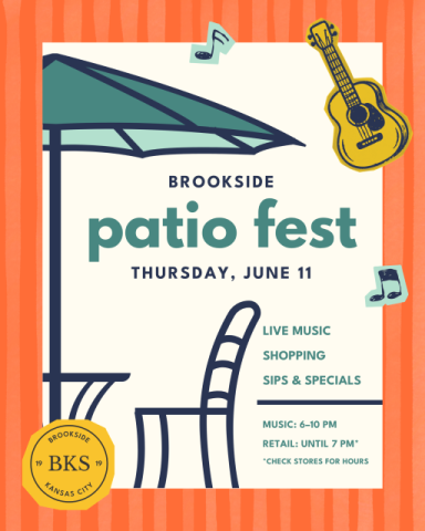 2026 Brookside Patio Fest Thursday June 11th 6 to 10pm 2026 Brookside Patio Fest Thursday June 11th 6 to 10pm
