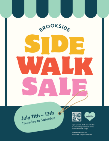 2024 Brookside Sidewalk Sale - Thursday, July 11th through Saturday, July 13th at participating businesses